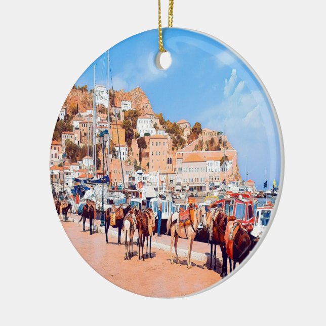 Ornamento De Cerâmica HYDRA - mulas no porto (Esquerda)