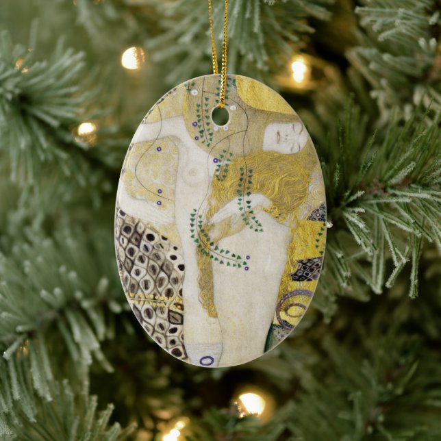 Ornamento De Cerâmica Hydra (serpentes d'água I) por Gustav Klimt (Árvore)