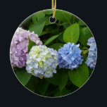 Ornamento De Cerâmica Hydrangeas<br><div class="desc">Lindas e românticas hidrelétricas cor-de-rosa roxa-roxa- fotografia de H Cooper</div>
