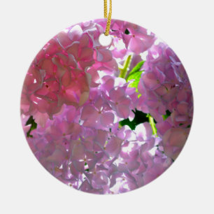 Ornamento De Cerâmica Hydrangeas Rosa Radiantes