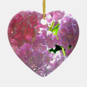 Ornamento De Cerâmica Hydrangeas Rosa Radiantes