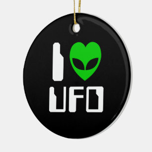 Ornamento De Cerâmica I Alienígena Heart UFO