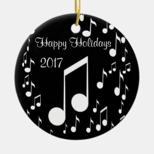 Ornamento De Cerâmica I Am Music, Happy Holidays 2017_