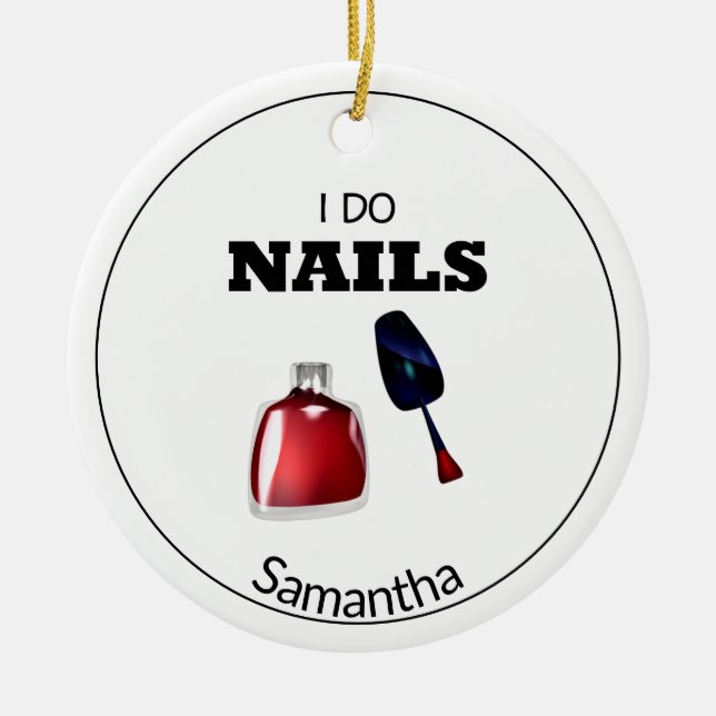 Ornamento De Cerâmica I Do Unhas(Nail Technician) (Frente)
