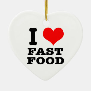 Ornamento De Cerâmica I HEART (AMOR) fast comida