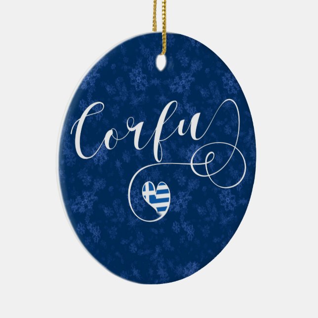 Ornamento De Cerâmica I Heart Corfu, Irish Flag, Kerkyra (Direito )