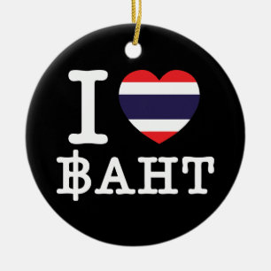 Ornamento De Cerâmica I Heart (Love) Baht