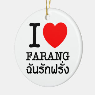 Ornamento De Cerâmica I Heart (Love) Farang