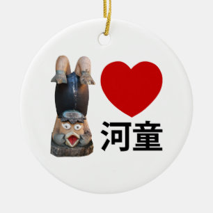 Ornamento De Cerâmica I Heart [Love] Kappa 河 童