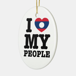 Ornamento De Cerâmica I Heart (Love) My Lao Pessoas