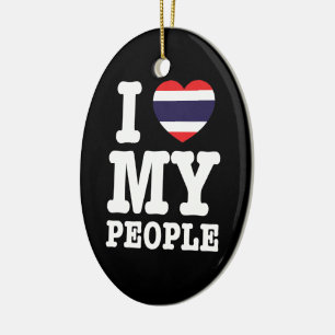 Ornamento De Cerâmica I Heart (Love) My Thai Pessoas