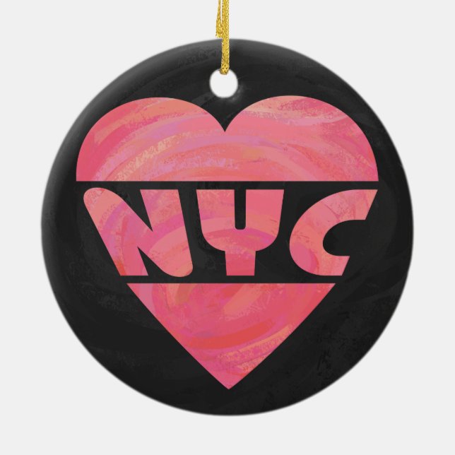 Ornamento De Cerâmica I Heart NYC (Traseira)