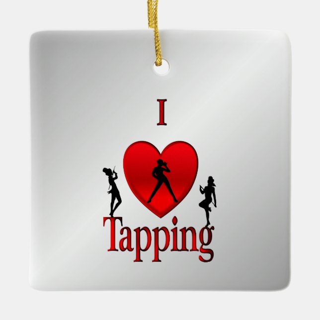 Ornamento De Cerâmica I Heart Tap Dance (Frente)