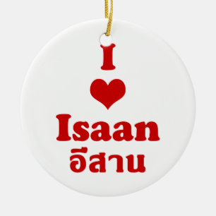 Ornamento De Cerâmica I Love (Heart) Isaan