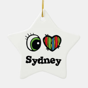 Ornamento De Cerâmica I Love (Heart) Sydney