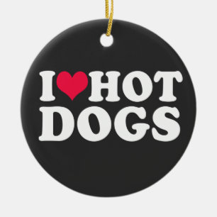 Ornamento De Cerâmica I Love Hot Dogs