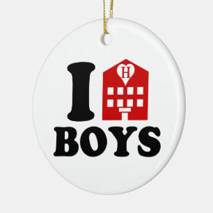 Ornamento De Cerâmica I Love Hotel Boys