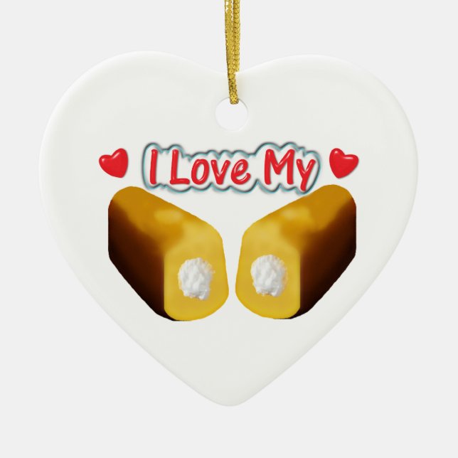Ornamento De Cerâmica I Love My Twinkies Christmas Ornament (Frente)