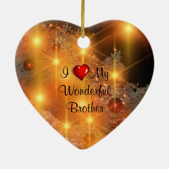 Ornamento De Cerâmica I Love My Wonderful Brother (Verso)