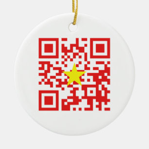 Ornamento De Cerâmica I Love Vietnam (Tôi Yêu Viet Nam) Flag QR