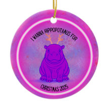 I Wanna Hippopotamus for Christmas - Purple