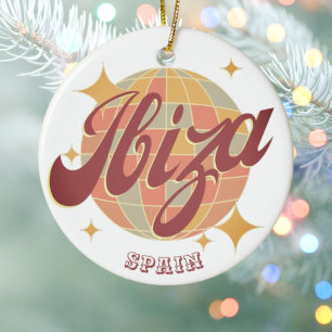 Ornamento De Cerâmica Ibiza Espanha Festa Bola de discoteca Retro Vintag