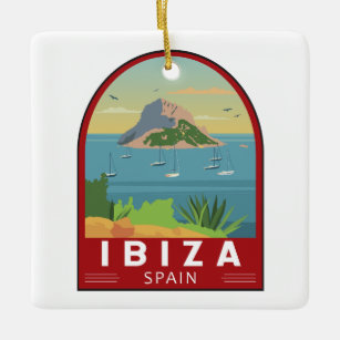 Ornamento De Cerâmica Ibiza Espanha Vintage Art