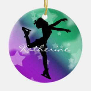Ornamento De Cerâmica Ice Skater Figura Skater