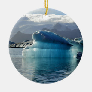 Ornamento De Cerâmica Iceberg azul