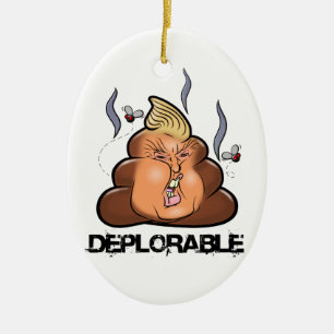 Ornamento De Cerâmica Ícone engraçado de Donald Trump - de Trumpy-Poo