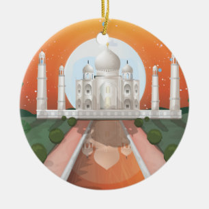 Ornamento De Cerâmica ícone mundial indiano logotipo pôster de viagem
