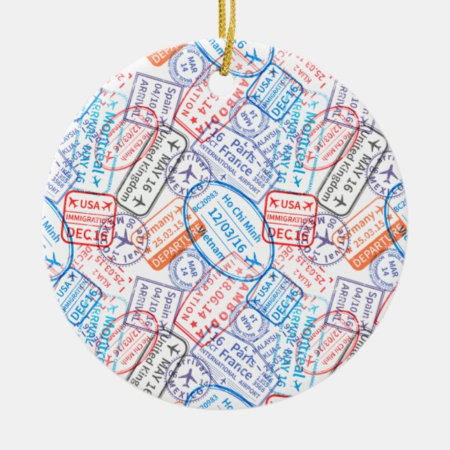 Ornamento De Cerâmica ícone viagem (Frente)