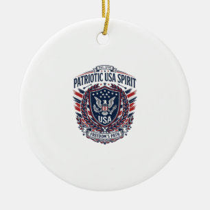 Ornamento De Cerâmica Ícones e Símbolos do Escudo da Liberdade Patriótic