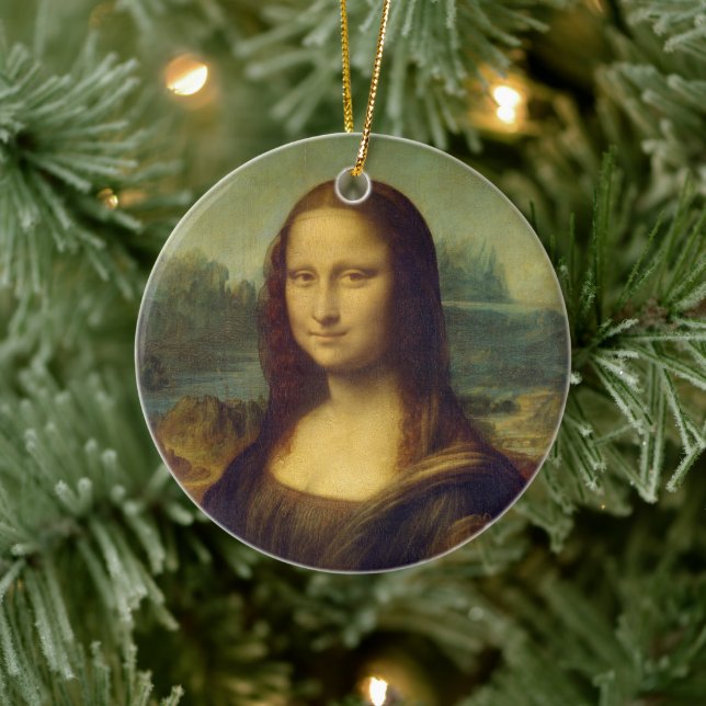 Ornamento De Cerâmica Iconic Leonardo da Vinci Mona Lisa (Árvore)