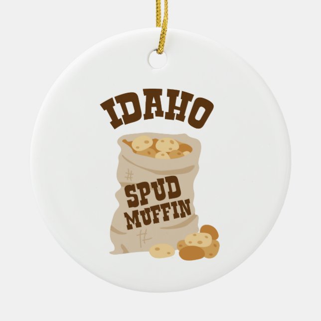 Ornamento De Cerâmica Idaho Spud Muffin (Frente)