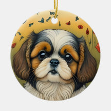 Ideia de presente de adorno de cachorrinho Shihtzu