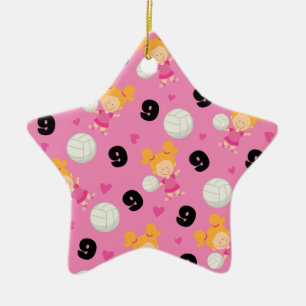 Ornamento De Cerâmica Ideia do presente para o jogador de voleibol