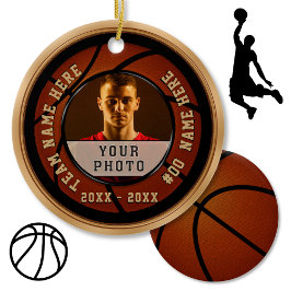 Ornamento De Cerâmica Ideias de Presentes Baratos de Basquete, SUA FOTO 
