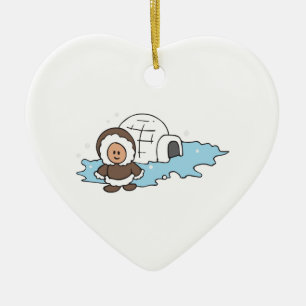ORNAMENTO DE CERÂMICA IGLU ESKIMO
