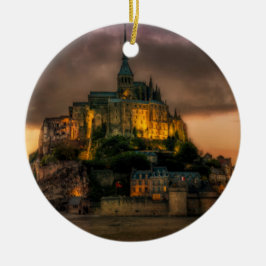 Ornamento De Cerâmica Igreja Normandy da ilha de Michel da rua de Mont