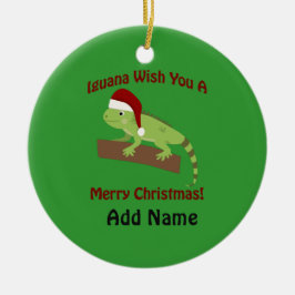 Ornamento De Cerâmica Iguana Deseje A Você Um Feliz Natal