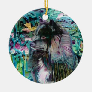 Ornamento De Cerâmica IHANA Finlândia Lapphund Lappy