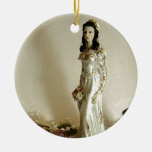 Ornamento De Cerâmica III nupcial branco