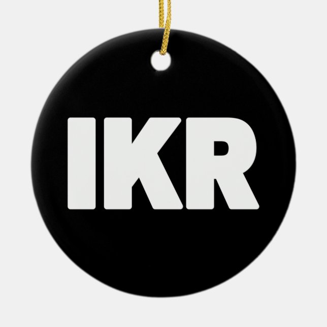 Ornamento De Cerâmica IKR | Gíria de texto (Frente)