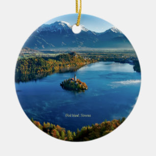 Ornamento De Cerâmica Ilha Bled, Eslovênia, cênico
