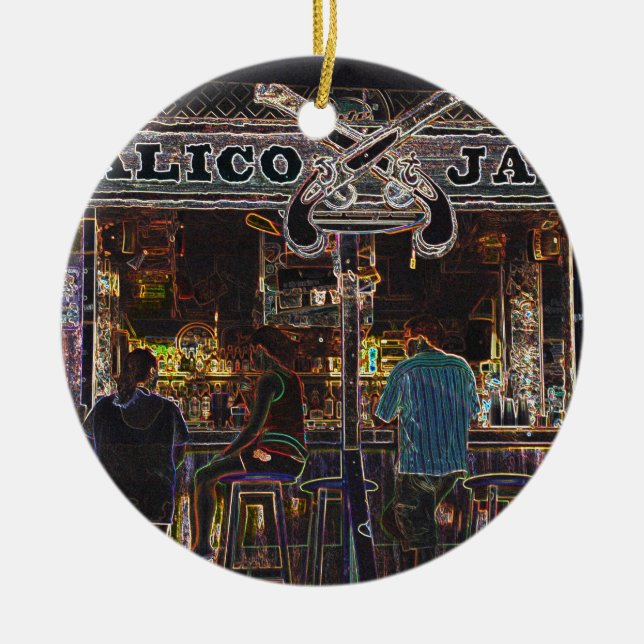 Ornamento De Cerâmica Ilha Calico Jacks Grand Cayman (Frente)