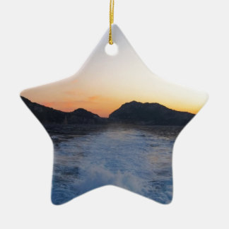 Ornamento De Cerâmica Ilha Capri no por do sol