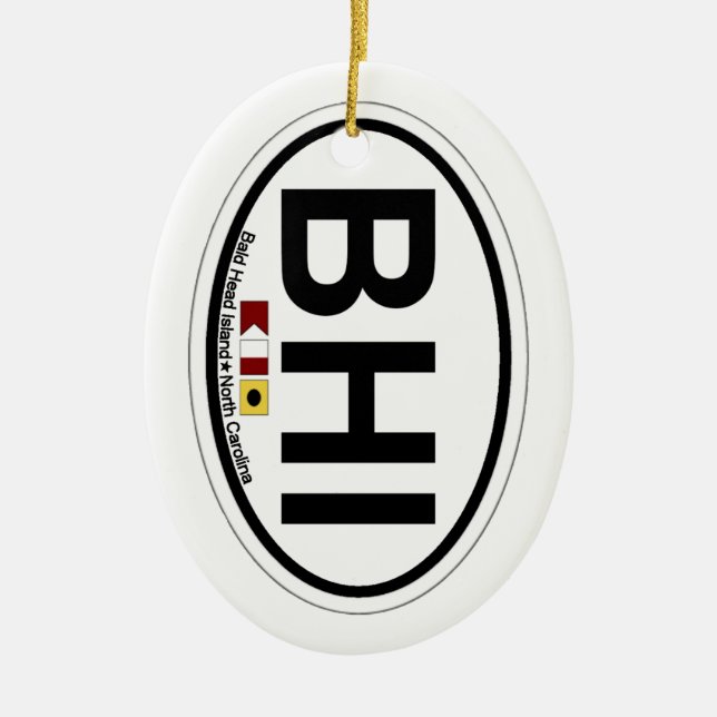 Ornamento De Cerâmica Ilha da cabeça calva (Frente)