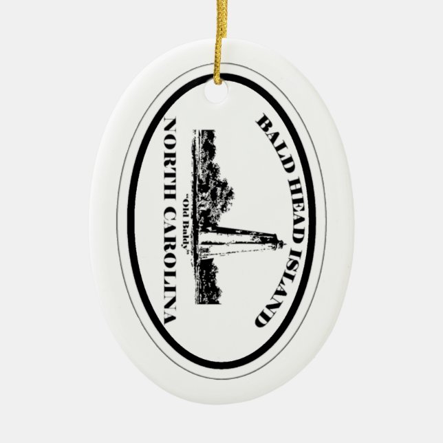 Ornamento De Cerâmica Ilha da cabeça calva (Frente)