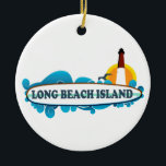 Ornamento De Cerâmica Ilha de Long Beach<br><div class="desc">Ilha New-jersey de Long Beach.</div>